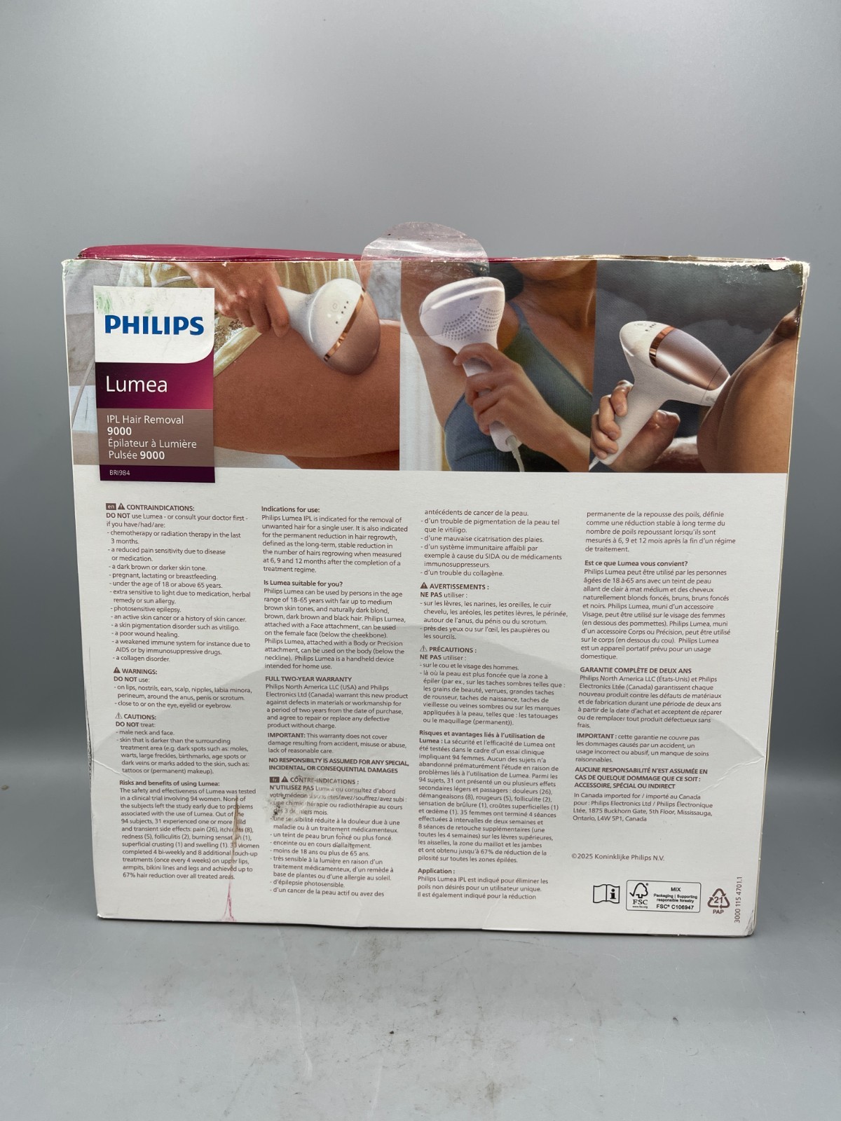 Philips Lumea 9000 Series IPL Hair Removal Device w/ Luxury Beauty Box (READ)