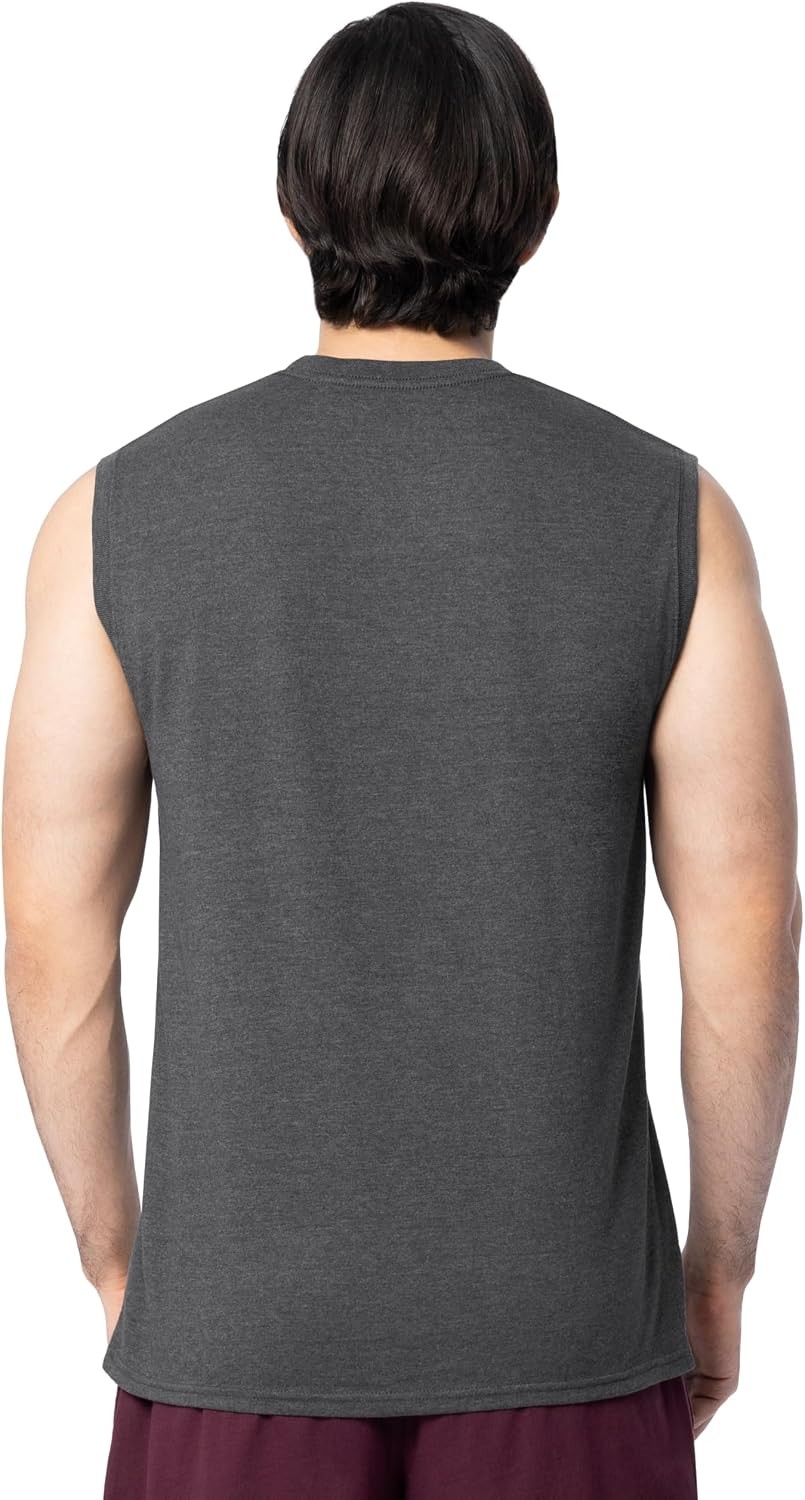 Fruit of The Loom Men’s Eversoft Cotton Sleeveless T Shirts, Breathable & Moistu