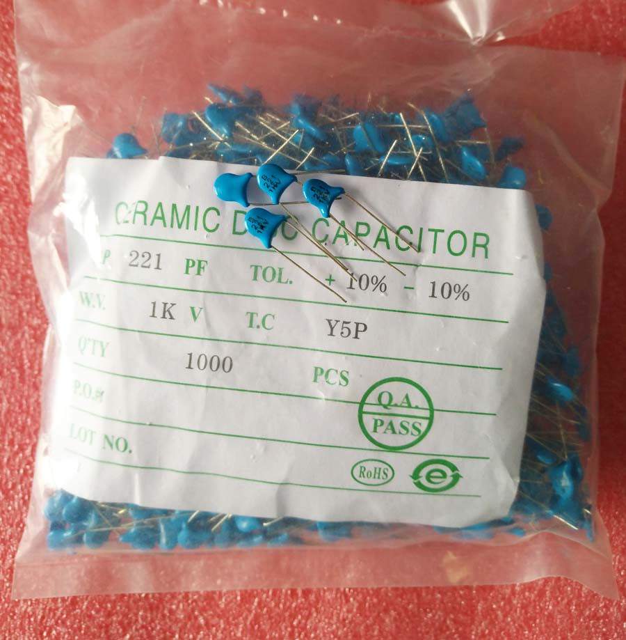 1000PCS 221K 1KV 221 1000V 220PF ceramic capacitors