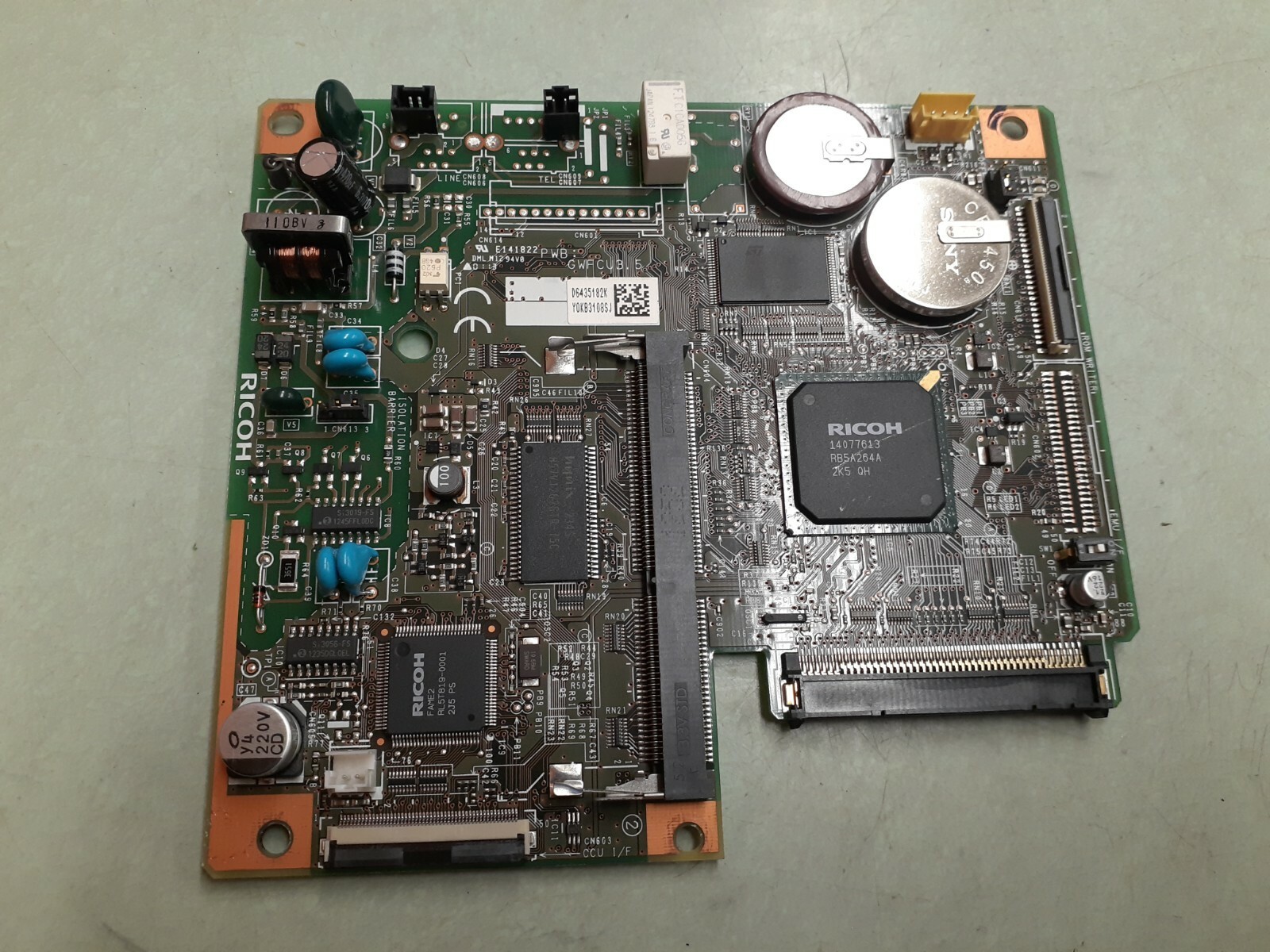 RICOH FAX CONTROL UNIT BOARD GWFCU3.5 D6435182K Y0KB3108SJ
