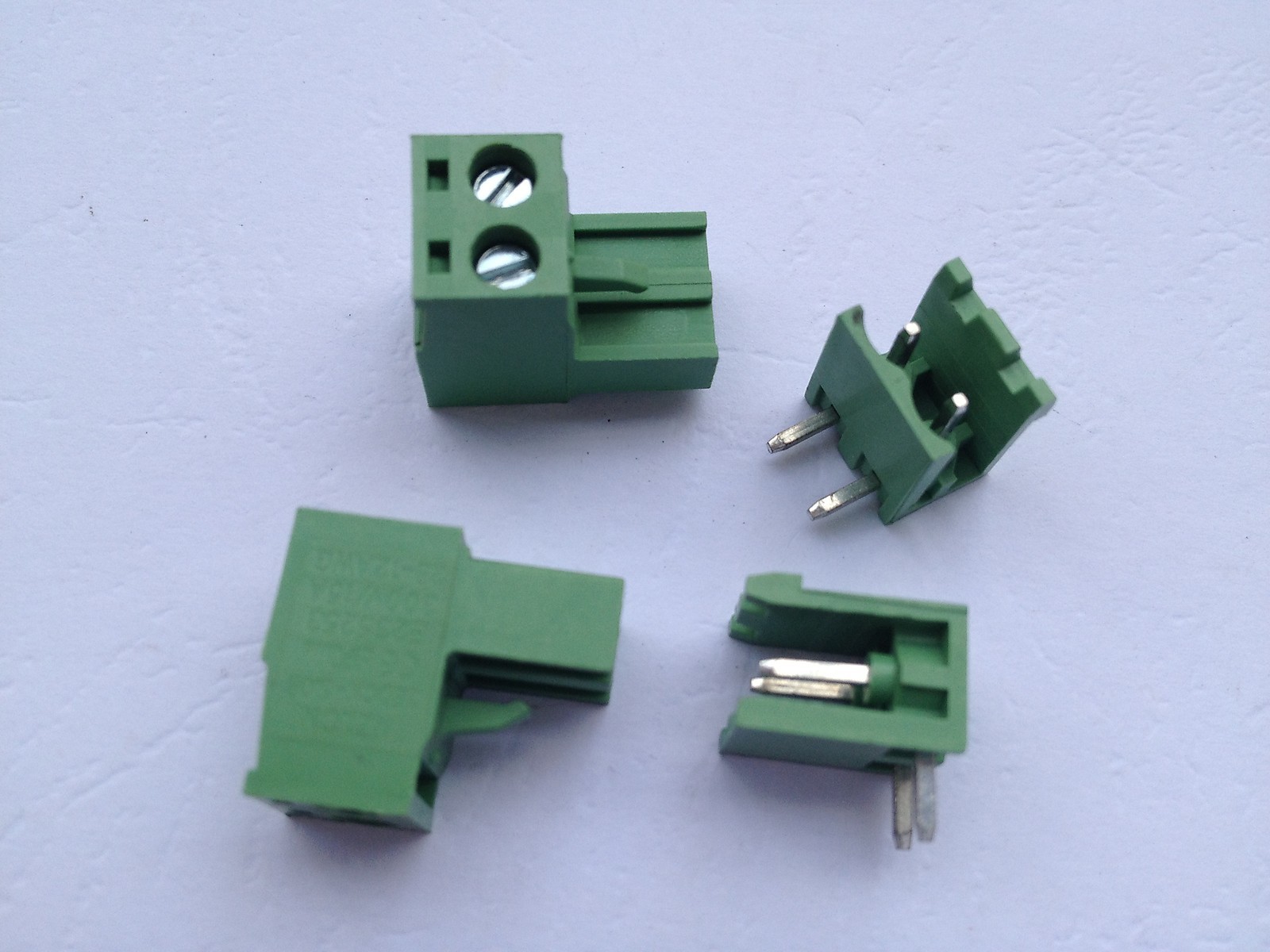 20 pcs Angle 2pin/way 5.08mm Screw Terminal Block Connector Green Pluggbale Type