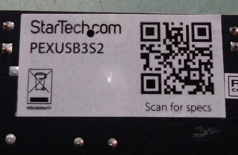 StarTech.com PEXUSB3S2 2 Port PCI Express 3.0 Card Adapter IE-N46-1320-00-02361
