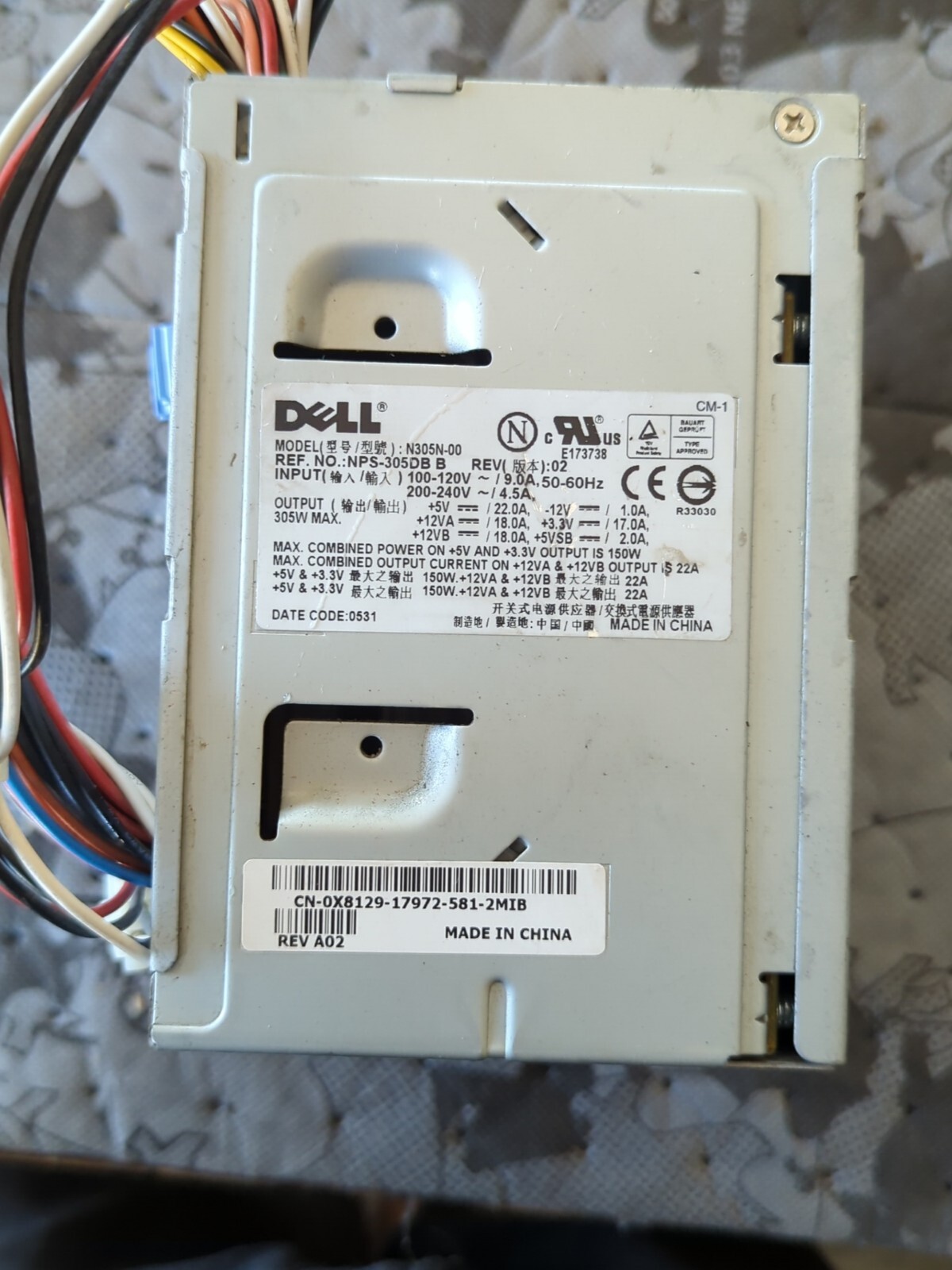 Dell Power Supply N305N-00 NPS-305DB B 305W 0X8129