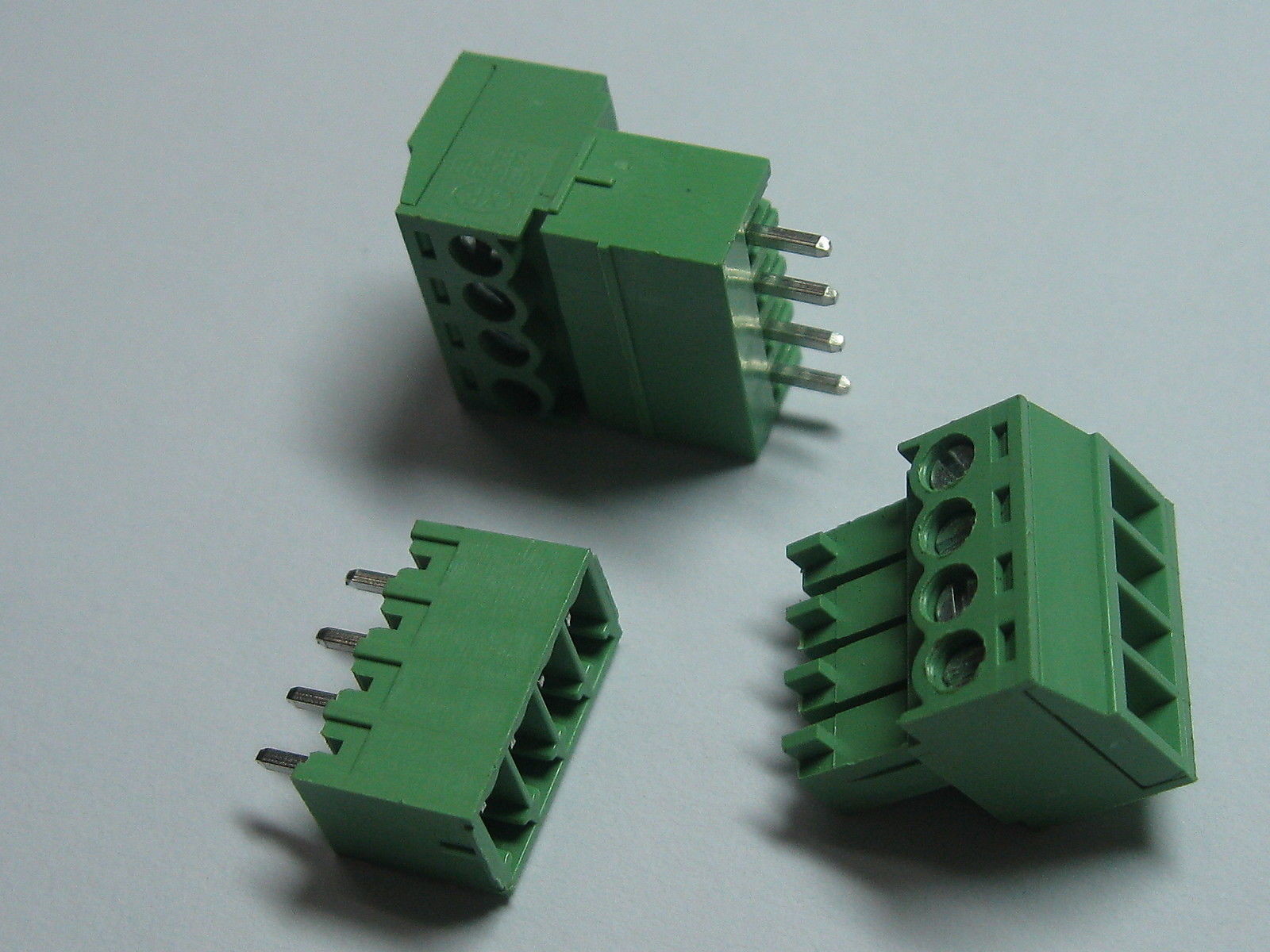 12 pcs Screw Terminal Block Connector 3.81mm 4 pin/way Straight Green Pluggable