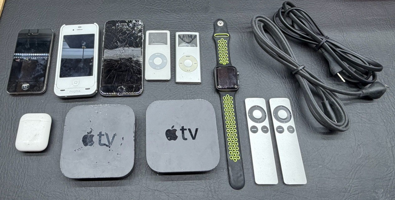 Apple iPhones IPods Apple Watch, Apple TV Devices Lot Of 9 Devices