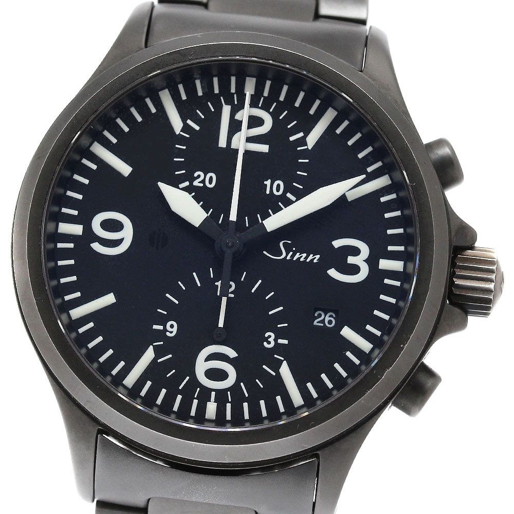 Sinn Watch 756 Date Chronograph Automatic Black Dial Stainless Steel Wristwatch