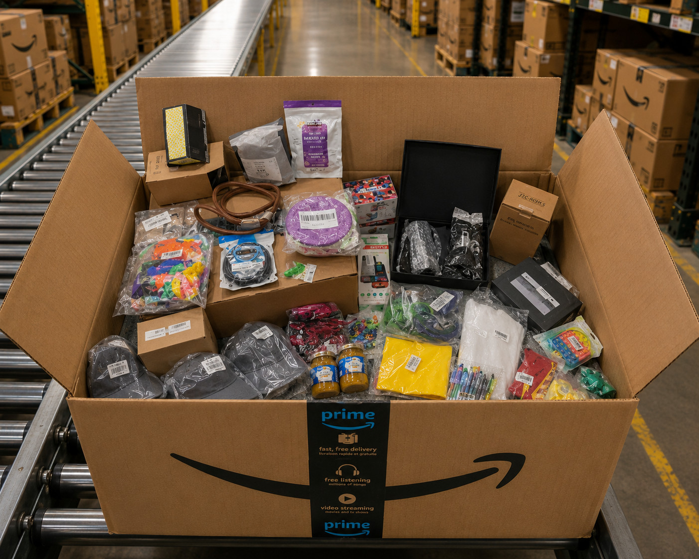 Amazon Returns Merchandise Featuring Home and Family Necessities