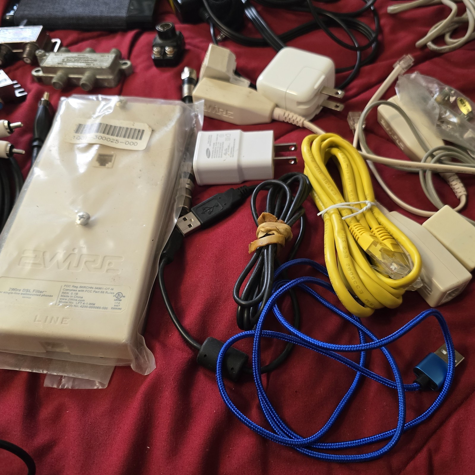 BIG LOT Vintage Electronic Cables, Chargers, Adapters, Connectors, Switches MORE