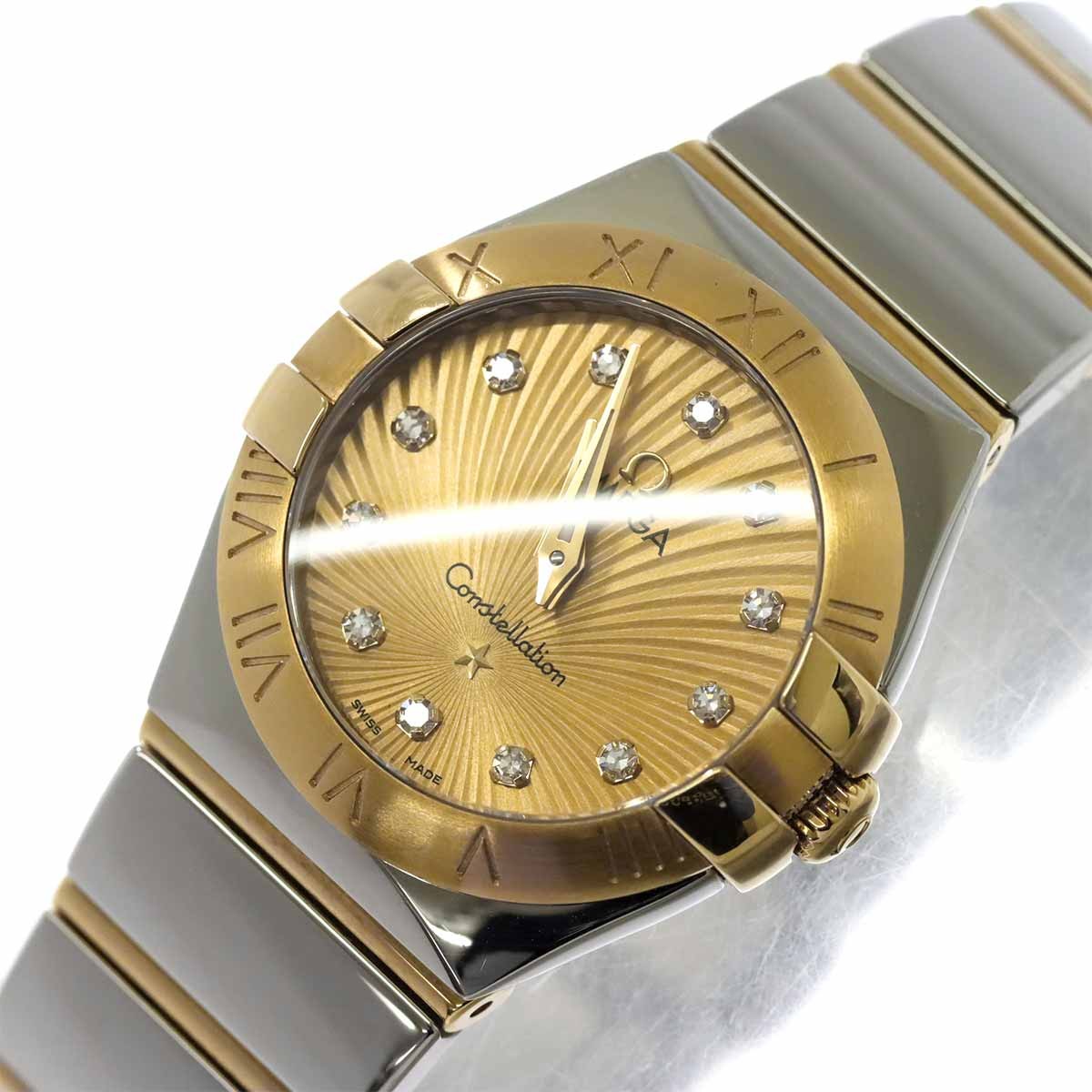 OMEGA Watch Constellation Brushed Two-Tone 123 20 24 60 58 002 K18YG Gold w/Box
