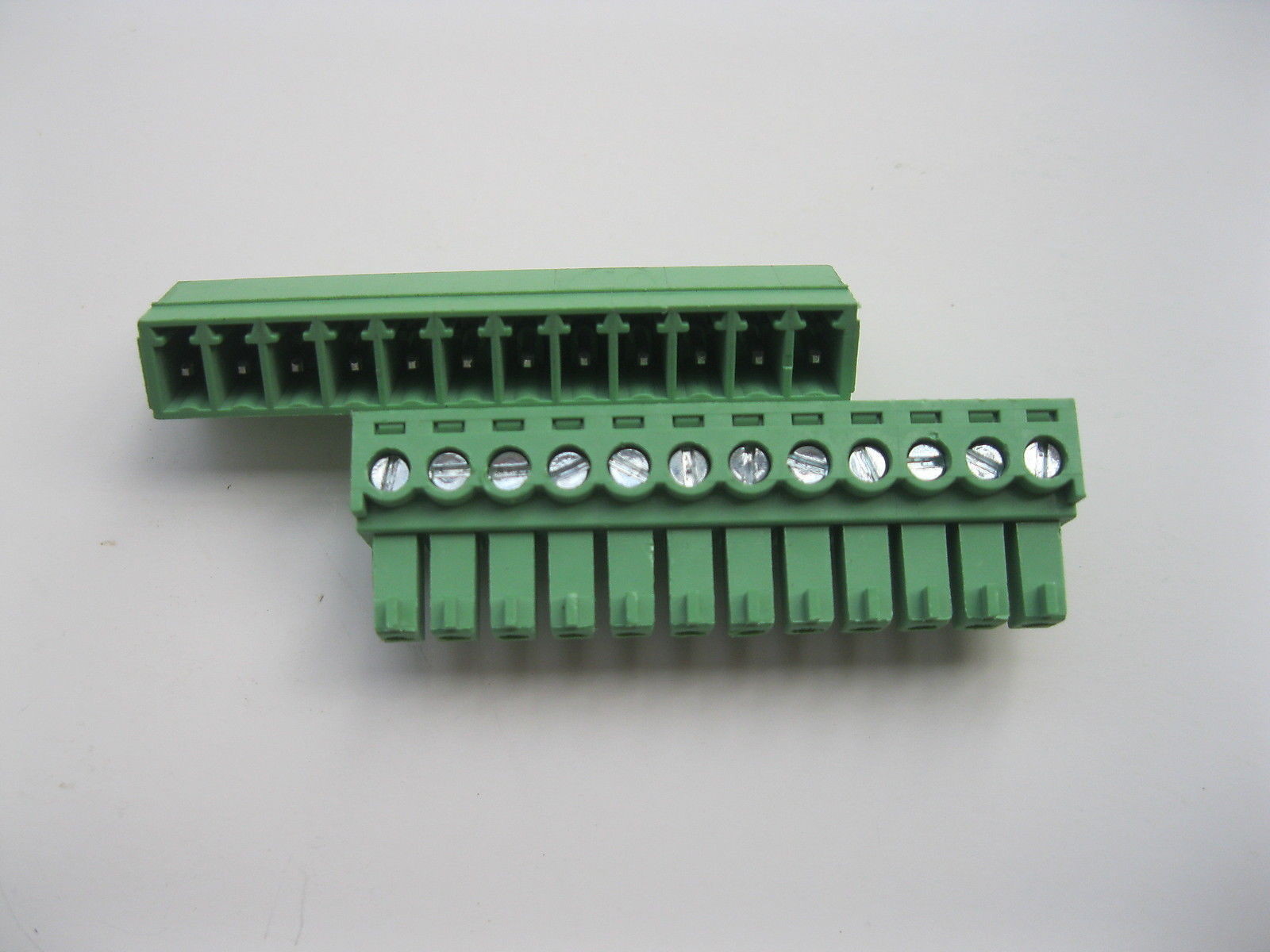 12 pcs Screw Terminal Block Connector 3.5mm 12 pin Green Pluggable Type Straight