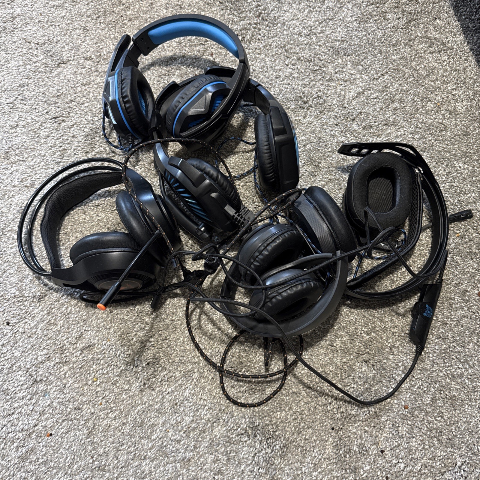 Lot Of 5 As Is Untested Headphones
