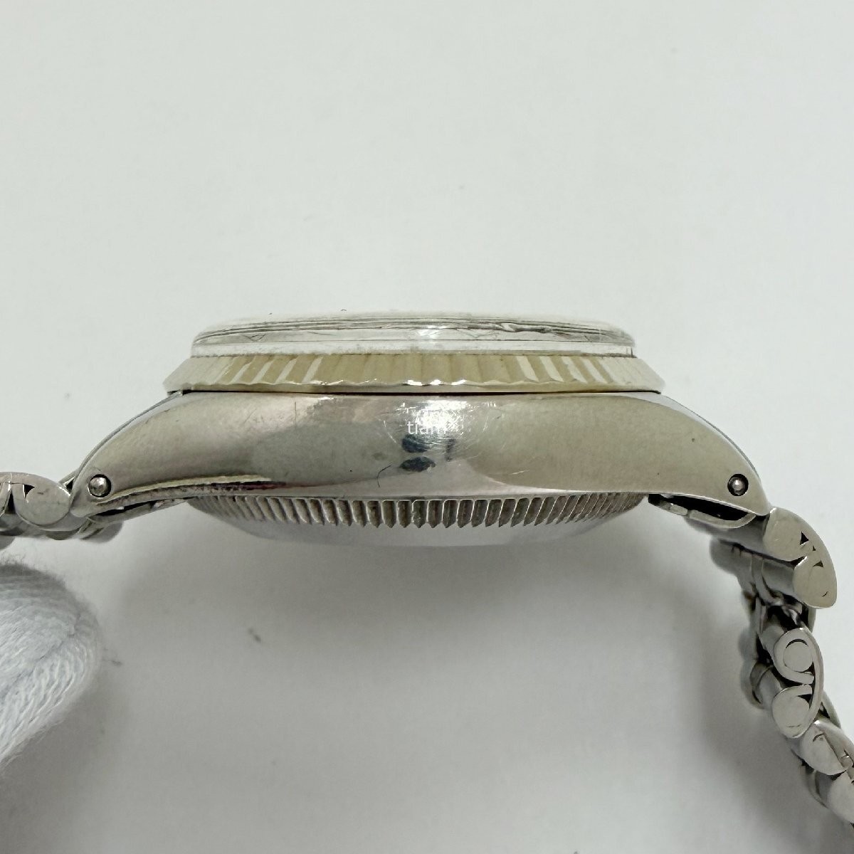 ROLEX 6517/4 Oyster Perpetual Date 1967 Automatic Silver White Gold SS