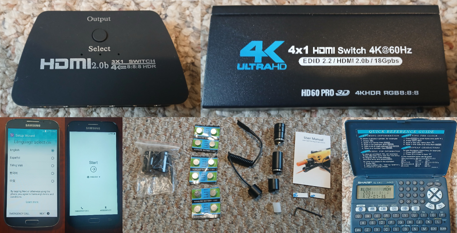 Electronics Lot | Samsung Galaxy S3 & S4 – Sharp EL6800 Calculator – Much More!
