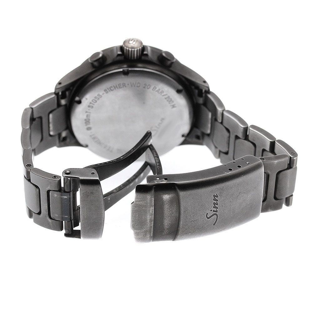 Sinn Watch 756 Date Chronograph Automatic Black Dial Stainless Steel Wristwatch
