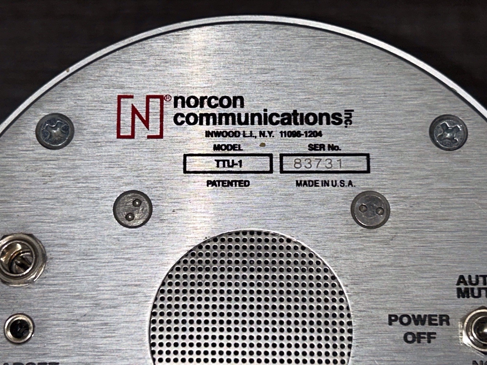 NORCON Communications TTU-1 Rechargeable Powered Talk Thru Communication |#D456