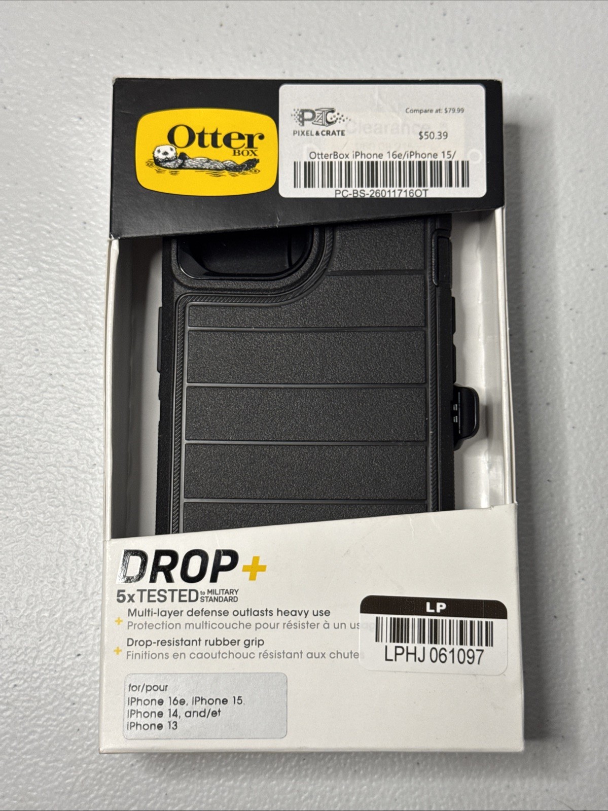 OtterBox Apple iPhone 16e/iPhone 15/iPhone 14/ 13 Defender Series Case-Black