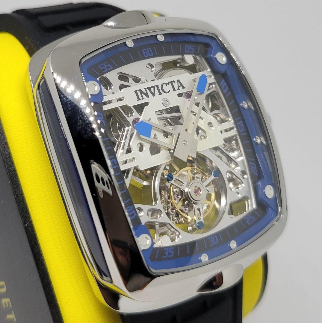 Invicta S1 Rally Diablo Tourbillon Watch Silver Dial Black Hand Winding w/ Box