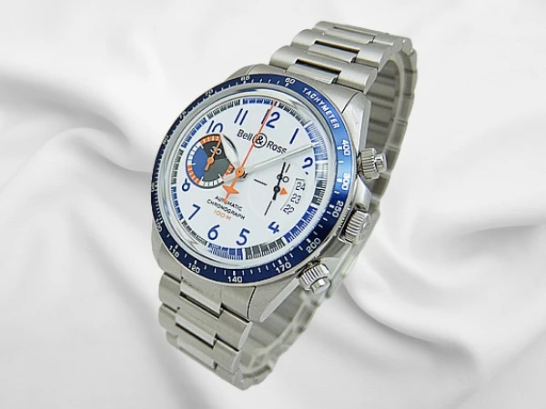 Bell & Ross RACING BIRD Watch Chronograph SS Seal-Swiss White Dial Limited