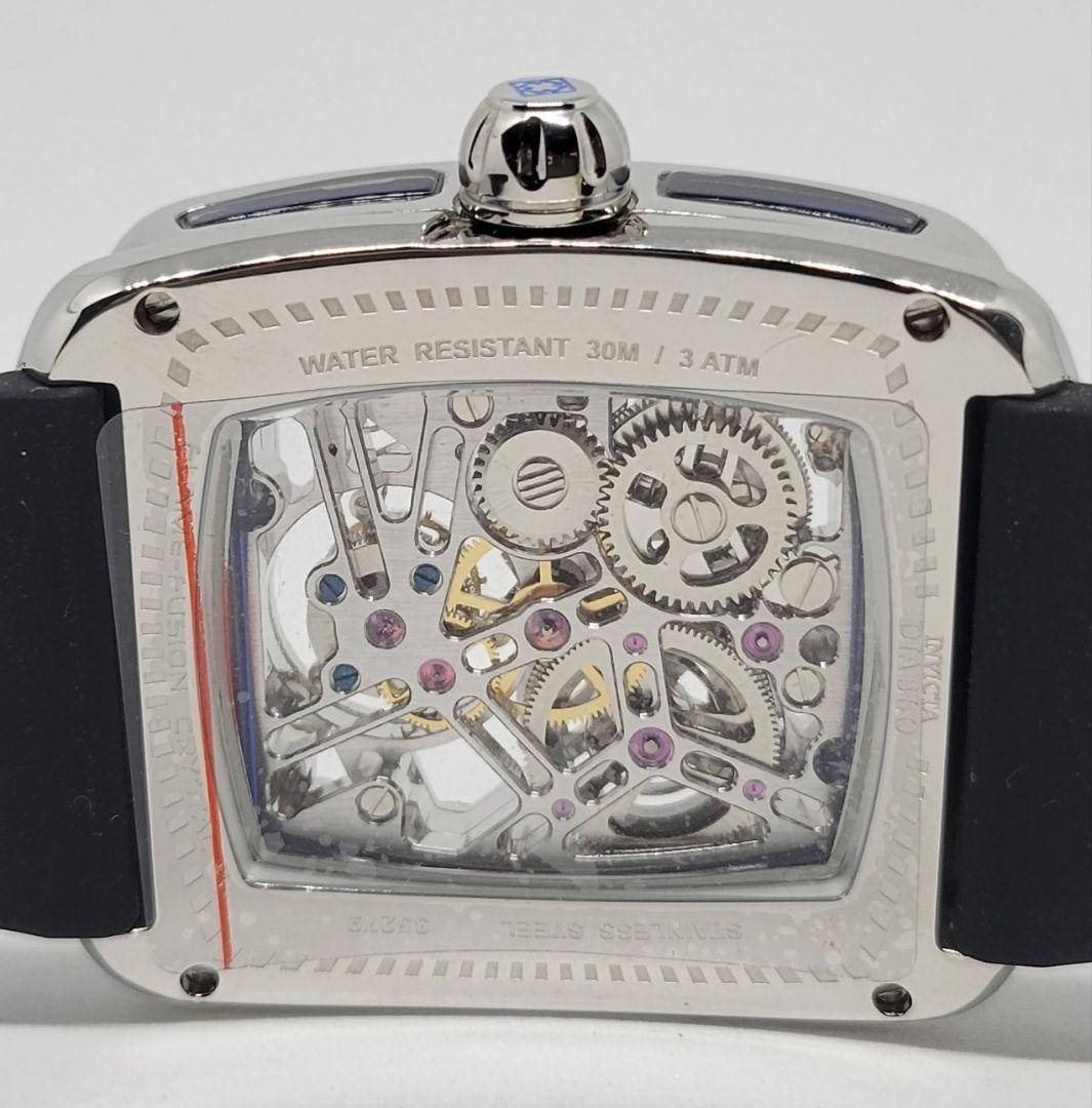 Invicta S1 Rally Diablo Tourbillon Watch Silver Dial Black Hand Winding w/ Box