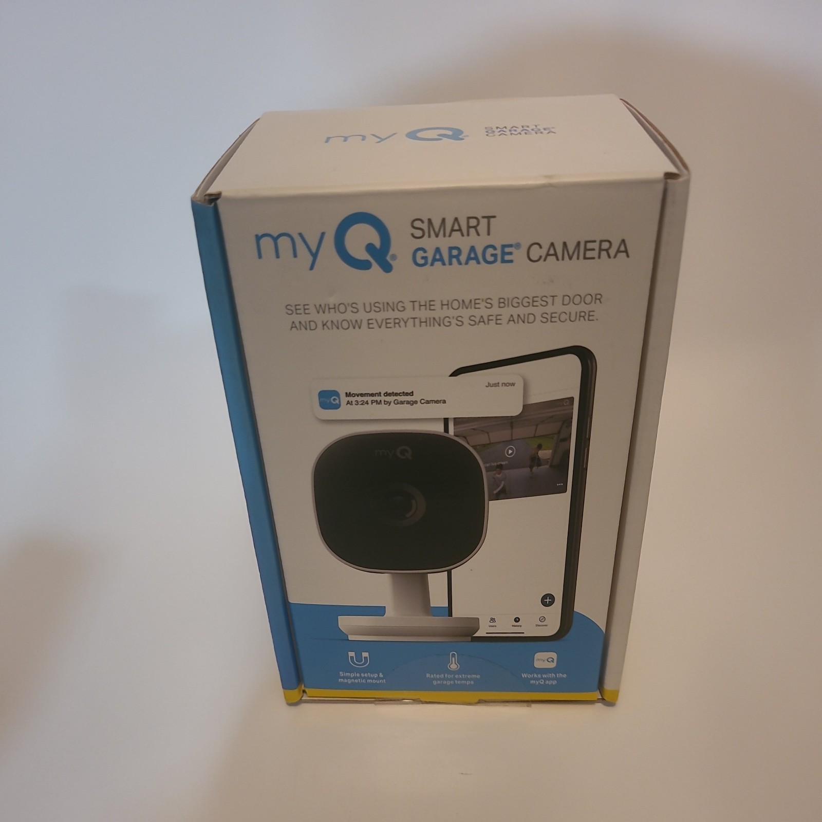 MY Q SMART GARAGE CAMERA WITH NIGHT VISION, FULL HD 1080P AND MOTION DETECTION.
