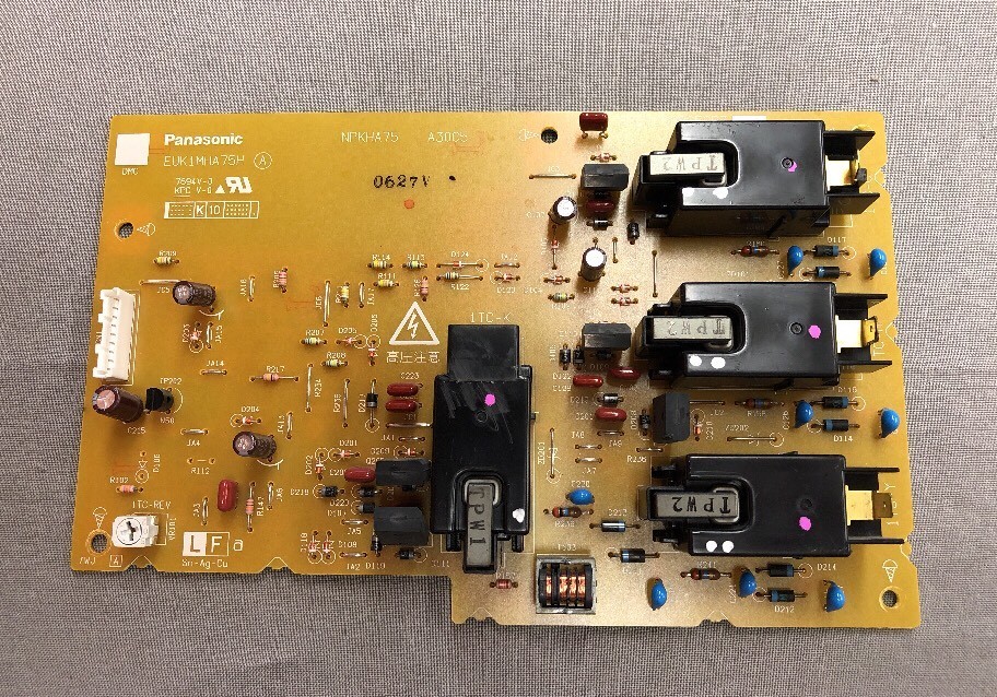 PANASONIC POWER SUPPLY BOARD EUK1MHA75H NPKHA75 RDENU0089FCPZ