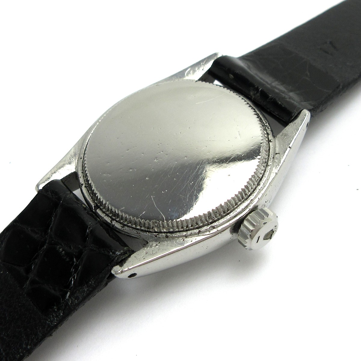 Rolex Watch Oyster Precision Gray Dial 6020 Leather Manual Winding Working Men’s