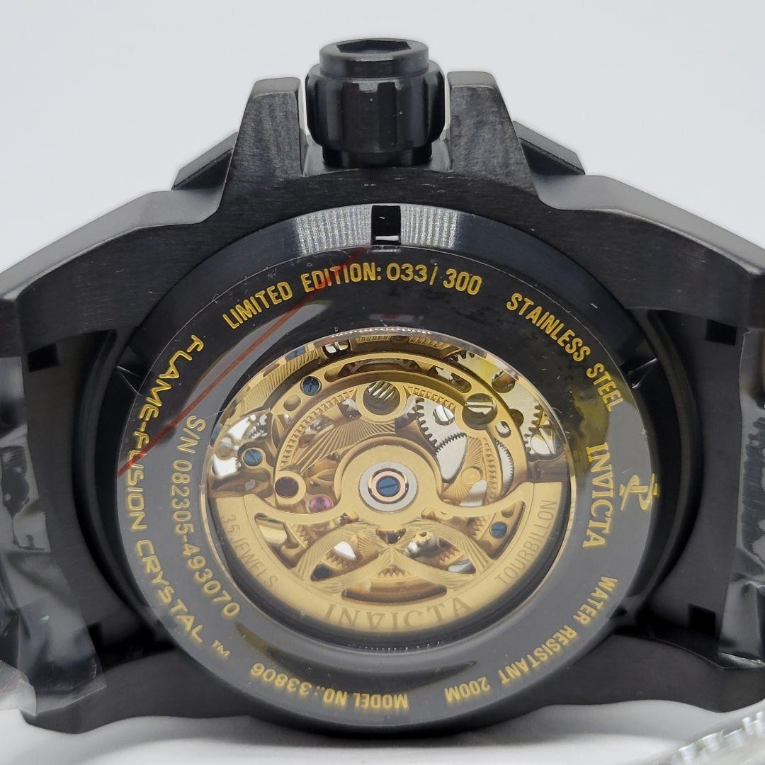 Invicta Reserve Grand Octane Tourbillon 56mm Automatic Watch Gold Dial Black Box