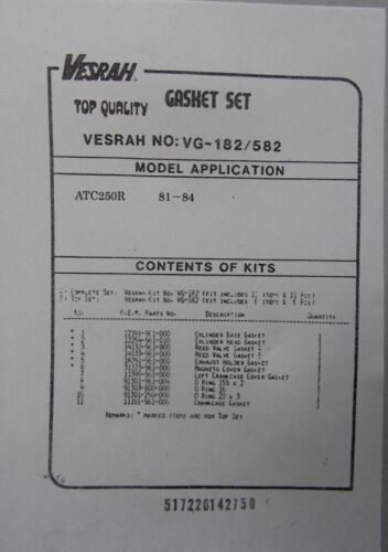 Cylinder engine gasket set Gasket set for HONDA ATC 250 81-84 Gasket set TOP EN