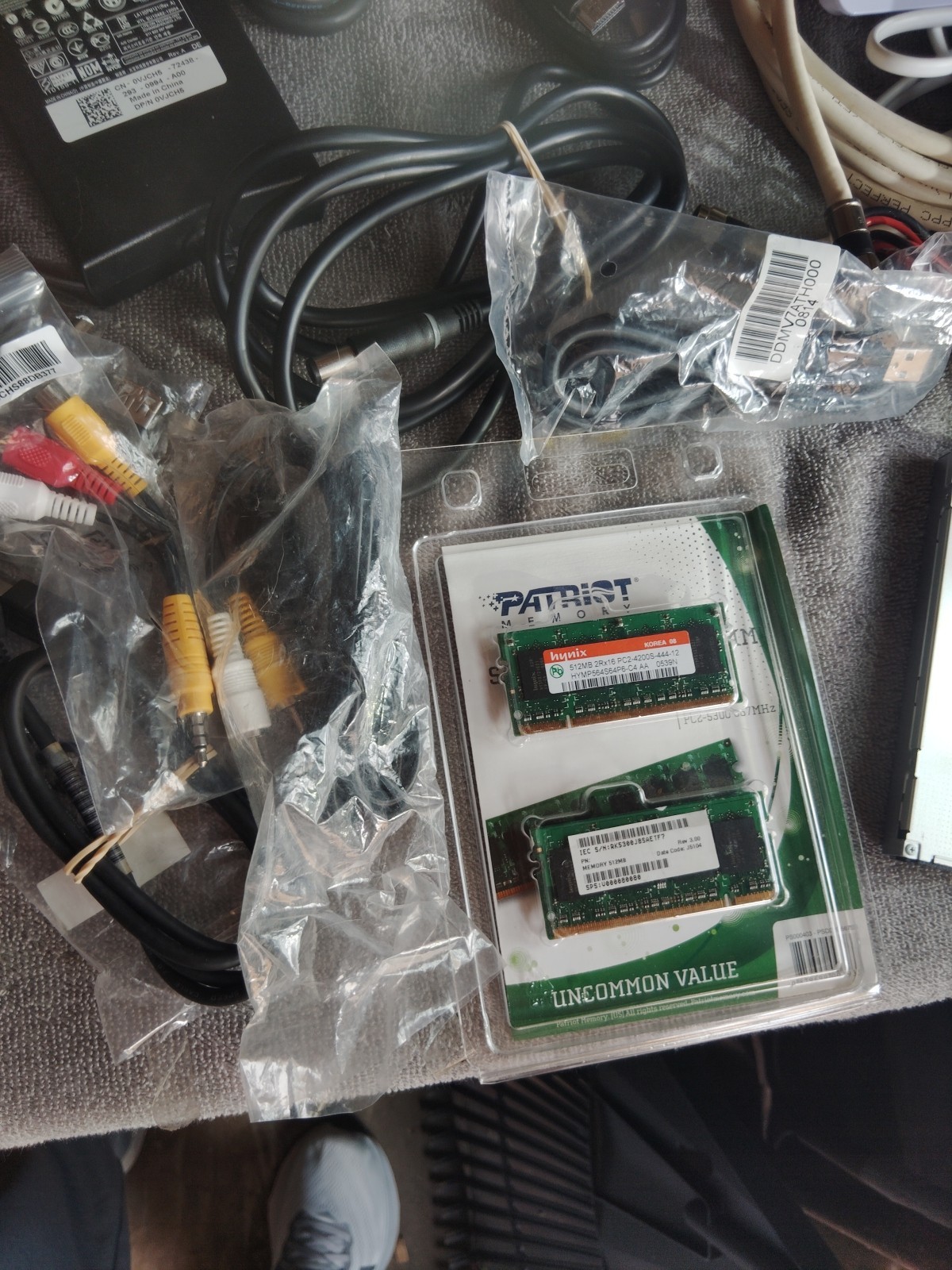 Large Electronics Lot – Power Adapters, Cables, RAM, Dock, Webcam, Headset