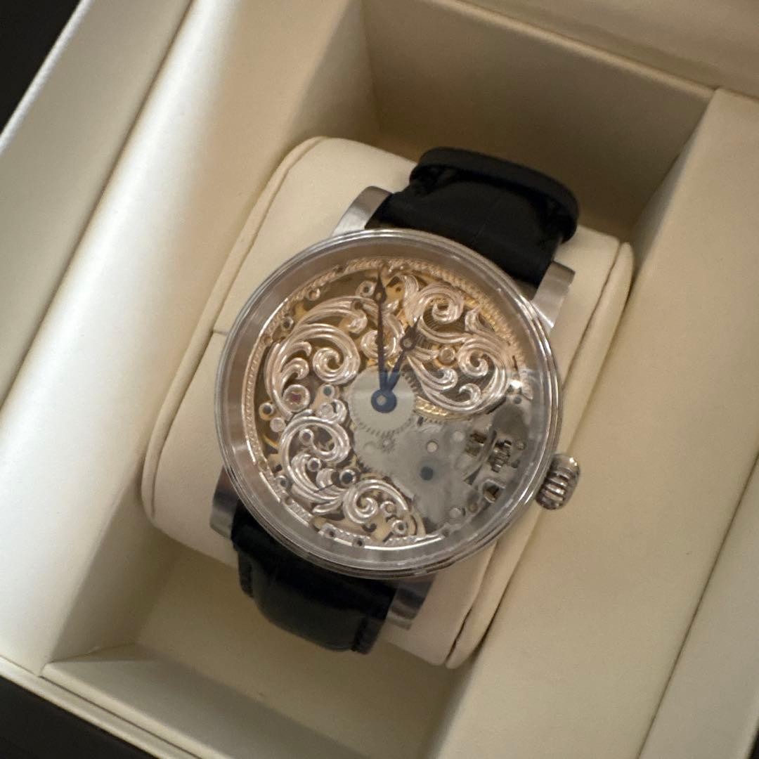 Schaumburg Watch Unikatorium -2-2 Hand-wound Skeleton Dial Leather Men’s w/Box