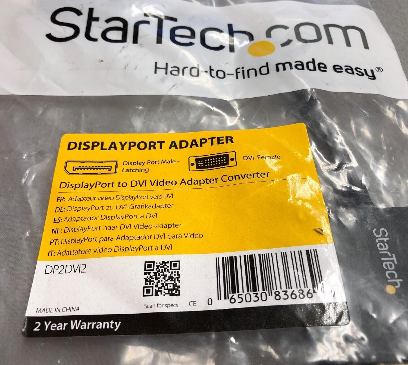 NEW IN PACKAGE StarTech DP2DVI2 DisplayPort To DVI Video Adapter Converter
