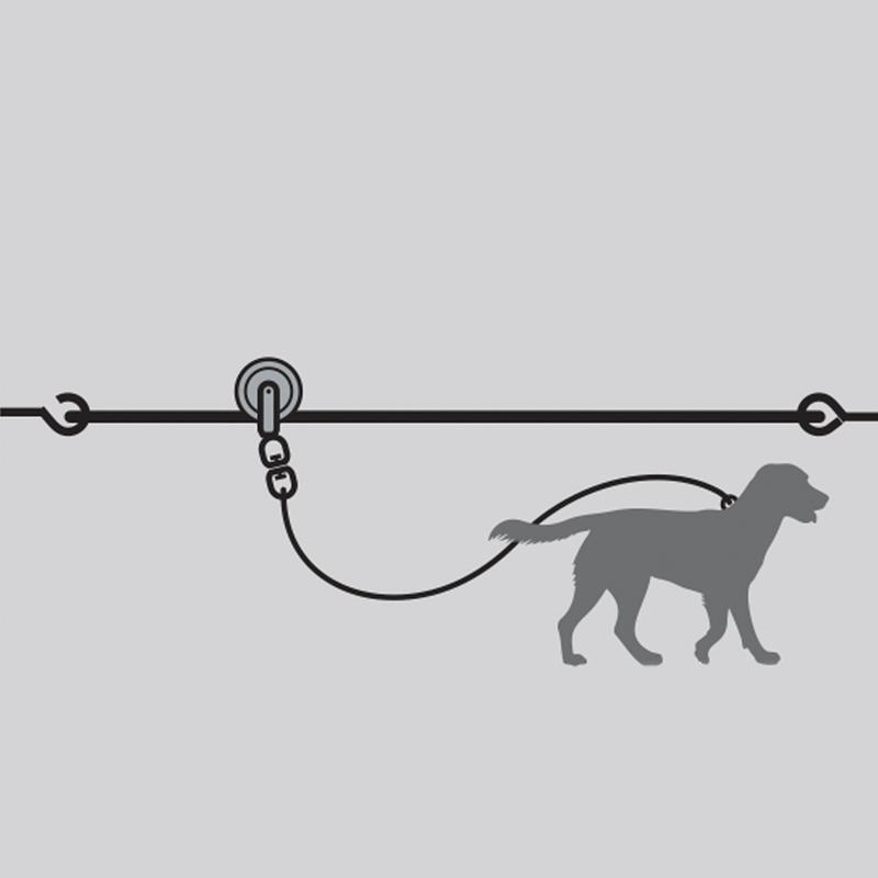Heavy Duty Dog Run Cable 100ft Outdoor Trolley Exerciser W/ Pulley Lead Silver