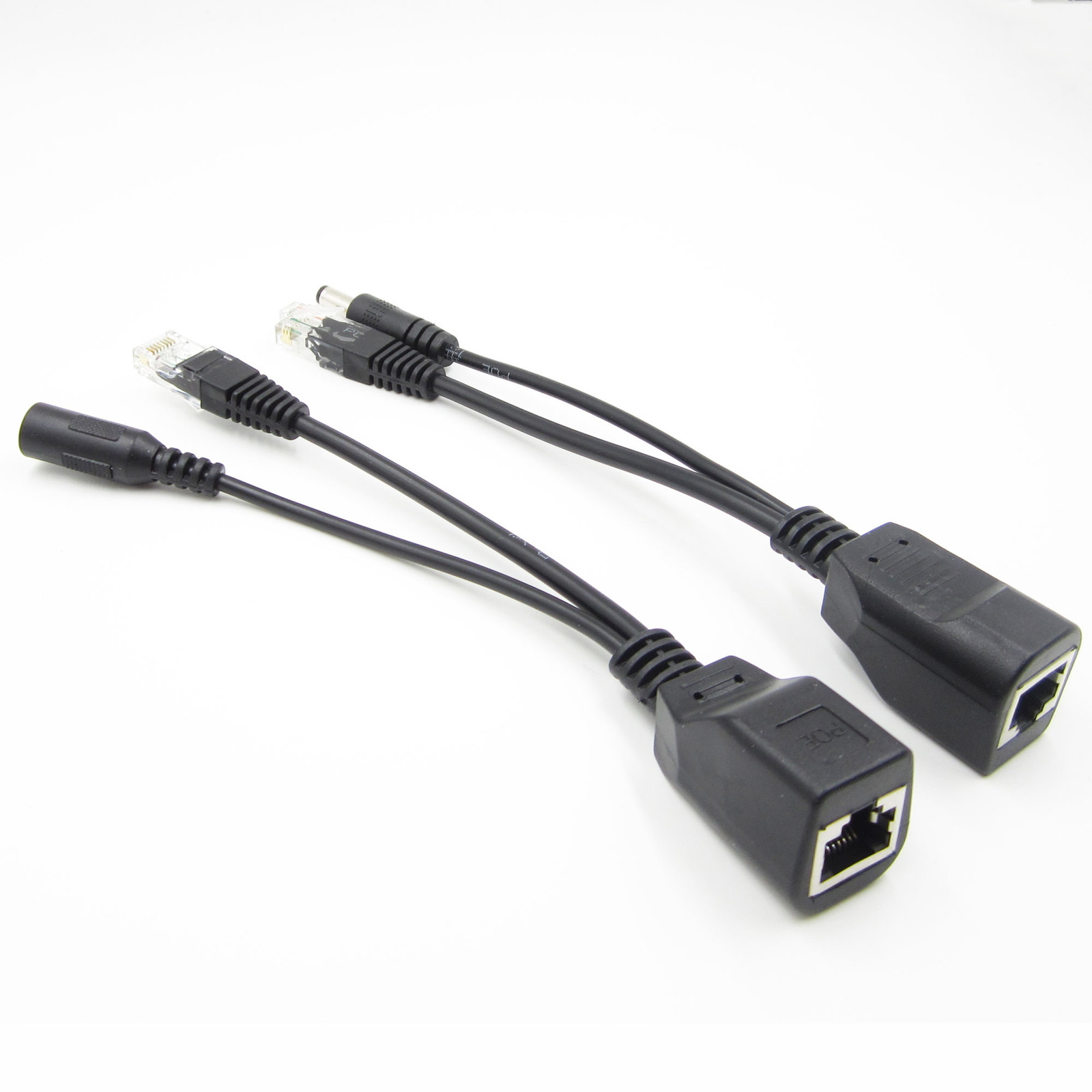 Power Over Ethernet Passive POE Injector Adapter Splitter Cable kit black