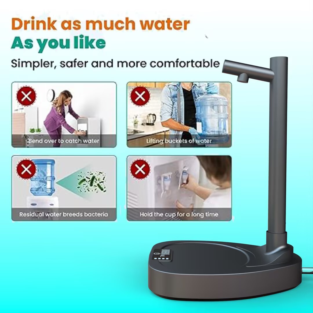 Added Extension Tupe Water Dispenser Automatic Water Bottle Desktop Rechargeable