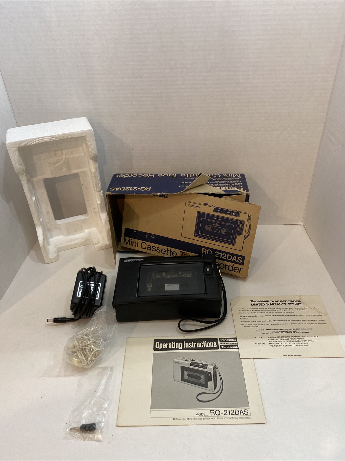 Panasonic RQ 212DAS Mini Cassette Tape Recorder