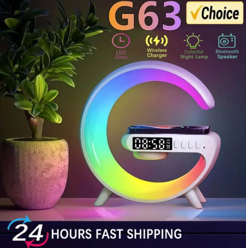 Multifunction Wireless Charger Pad Stand Speaker TF RGB Night Light 15W