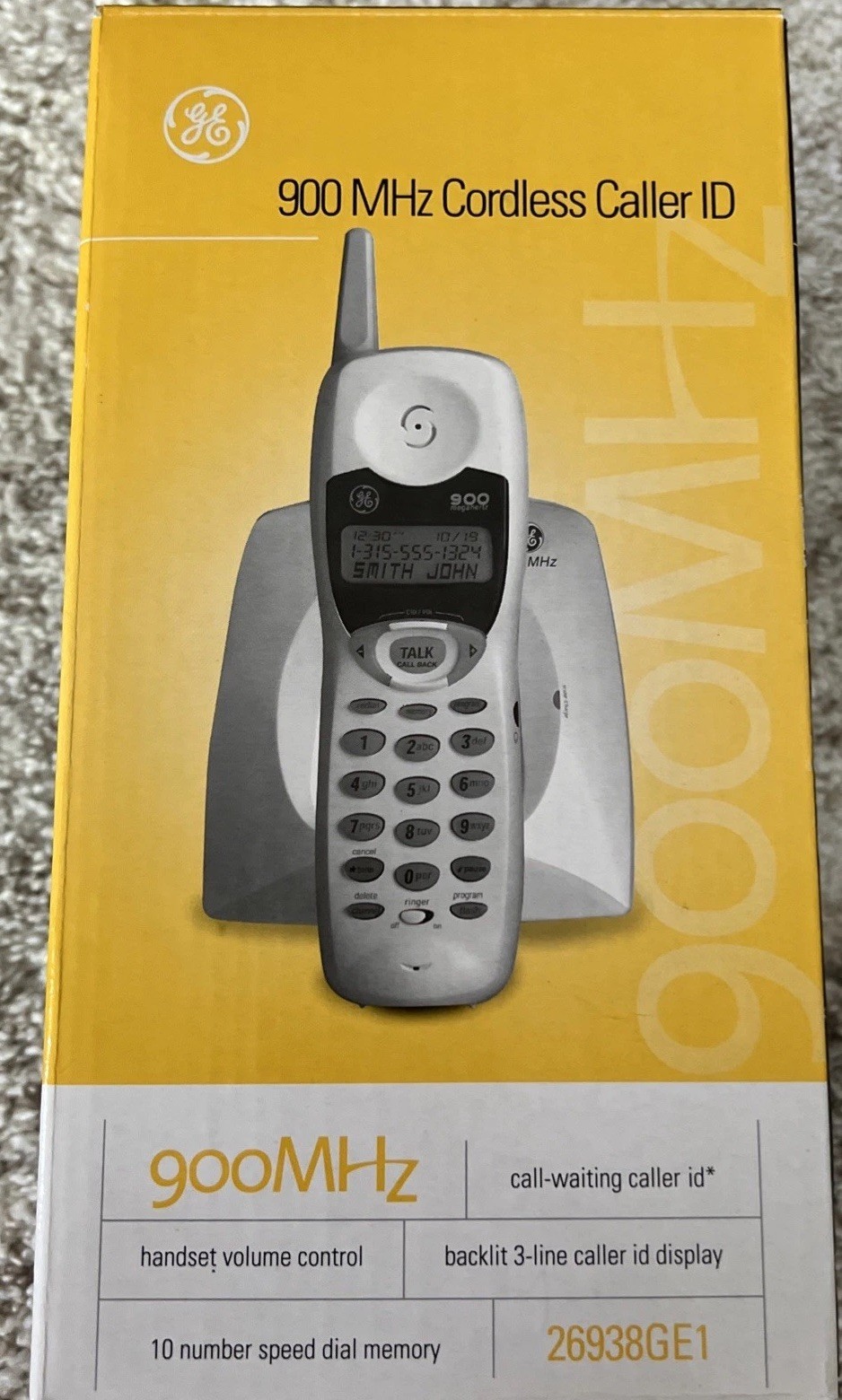 GE Model 26938GE1 Cordless Phone Telephone Base Caller ID 900 Mhz New Open Box