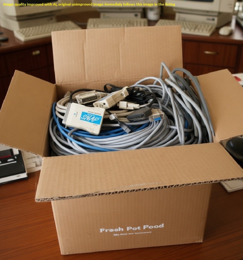 30lb Bulk Lot: Vintage Computing Cables & Parallel/Serial Adapters, TN560, DR500