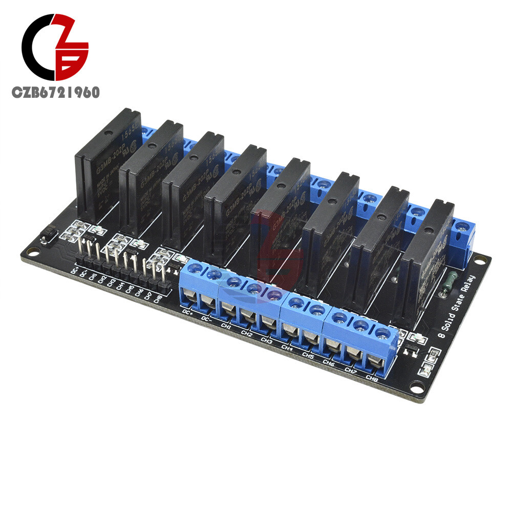 250V 5V 8 Channel Low Level Trigger Arduino Solid State Relay Module With Fuse