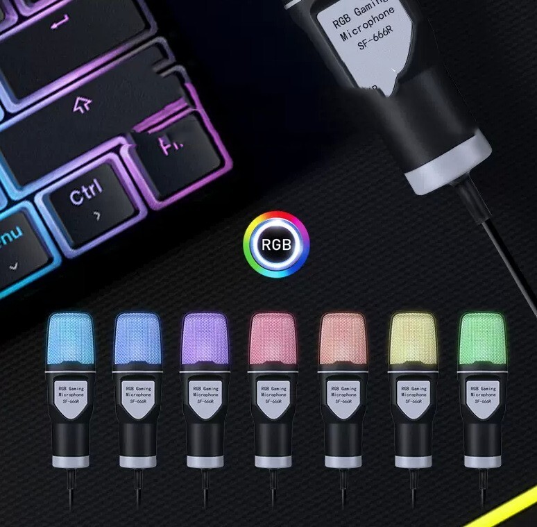 Clear Full RGB Capacitor Esports Gaming Microphone