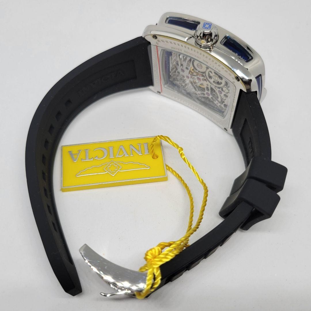 Invicta S1 Rally Diablo Tourbillon Watch Silver Dial Black Hand Winding w/ Box