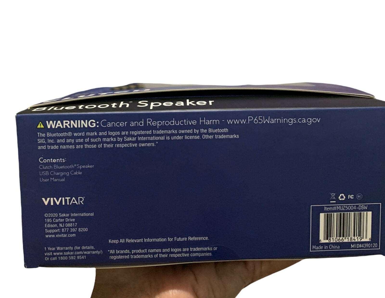 Muze Clutch Bluetooth Speaker – Black – Rechargeable Battery – Mini