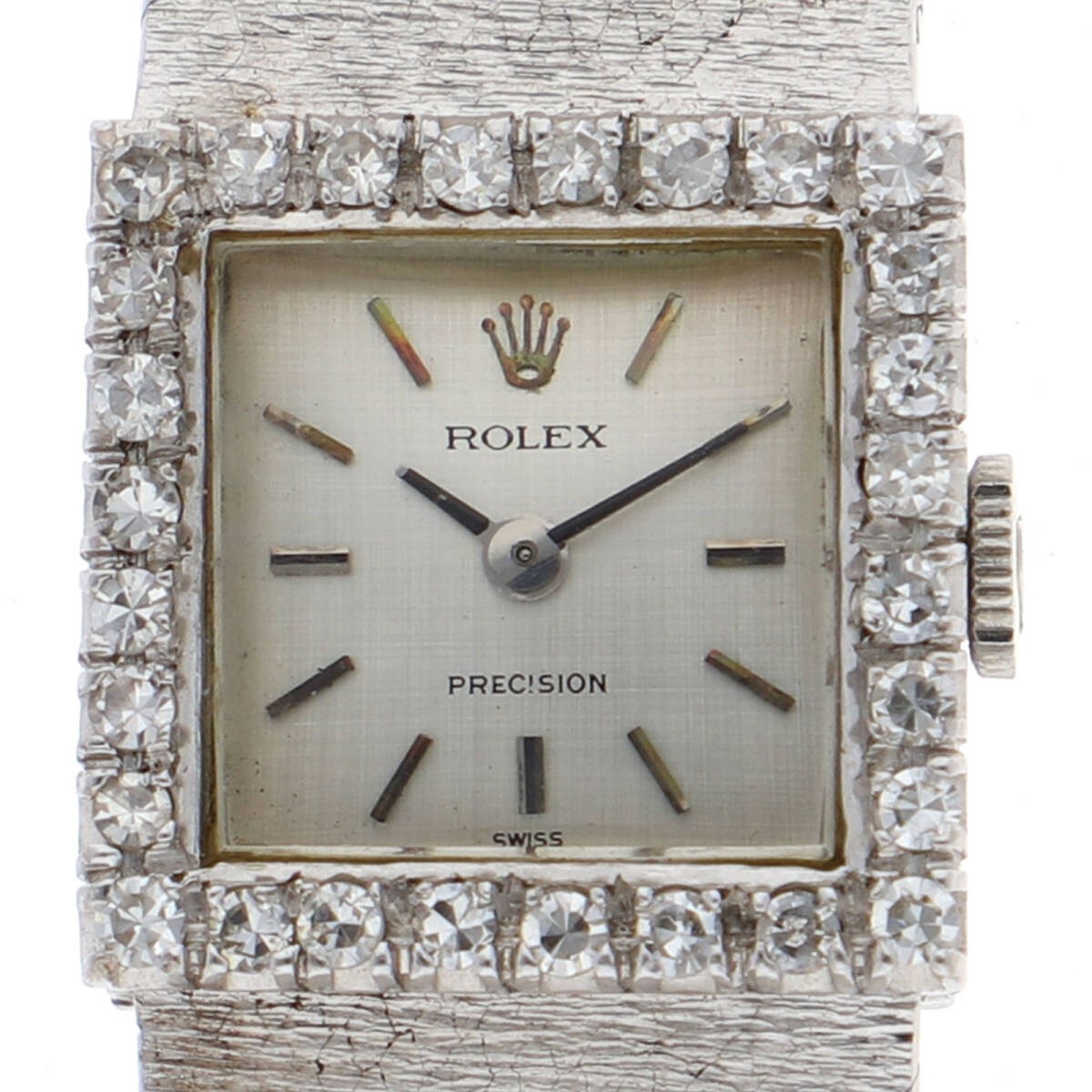 ROLEX Watch Precision Silver Dial WG/SS Manual Winding Stainless Steel Women’s
