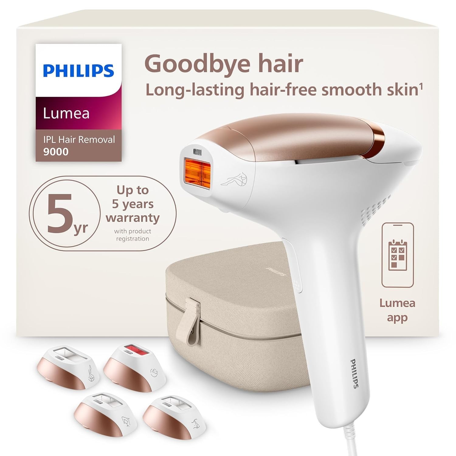 Philips Lumea 9000 Series IPL Hair Removal Device w/ Luxury Beauty Box BRI984/03
