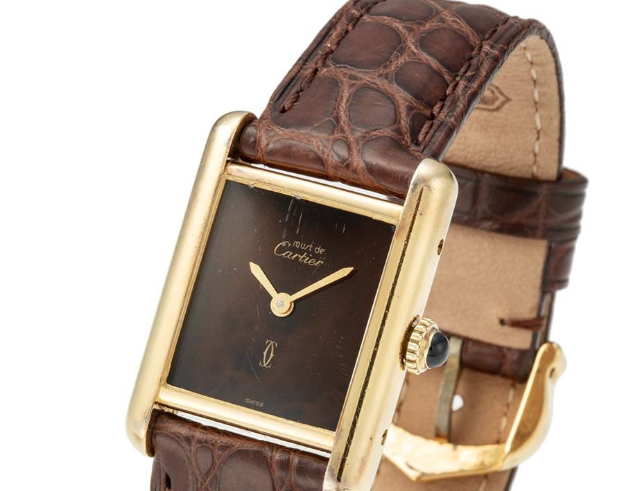 Cartier Must Tank SM Manual Winding Ref.19 756 13 Vermeil Silver Yellow Gold