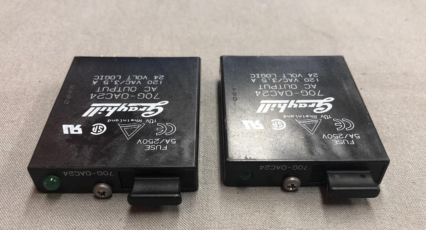 LOT 2 Grayhill Relay w/ Replaceable Fuse LED Indicator 24V 70G-0AC24 120VAC 3.5A