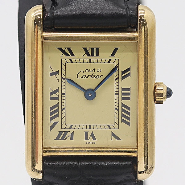 Cartier Must Tank W1003153 36600168529 SV925 Quartz Ladies Watch Accessary Auth