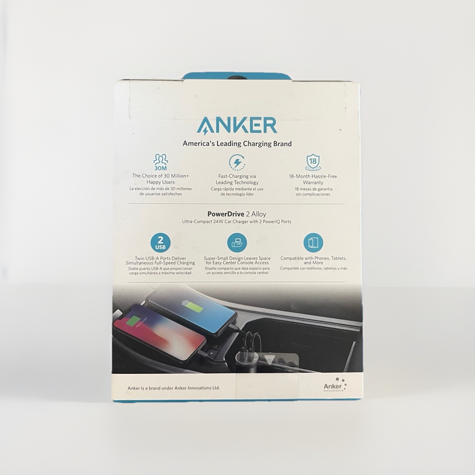 Anker 2-Port PowerDrive 24W Car Charger – Silver