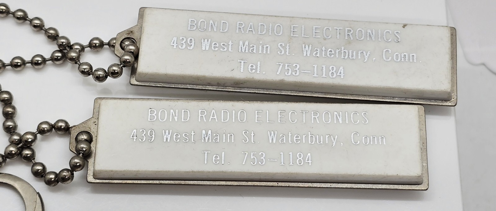 Rare Vintage Lot RCA Bond Radio Electronics Advertising Keychains Waterbury CT