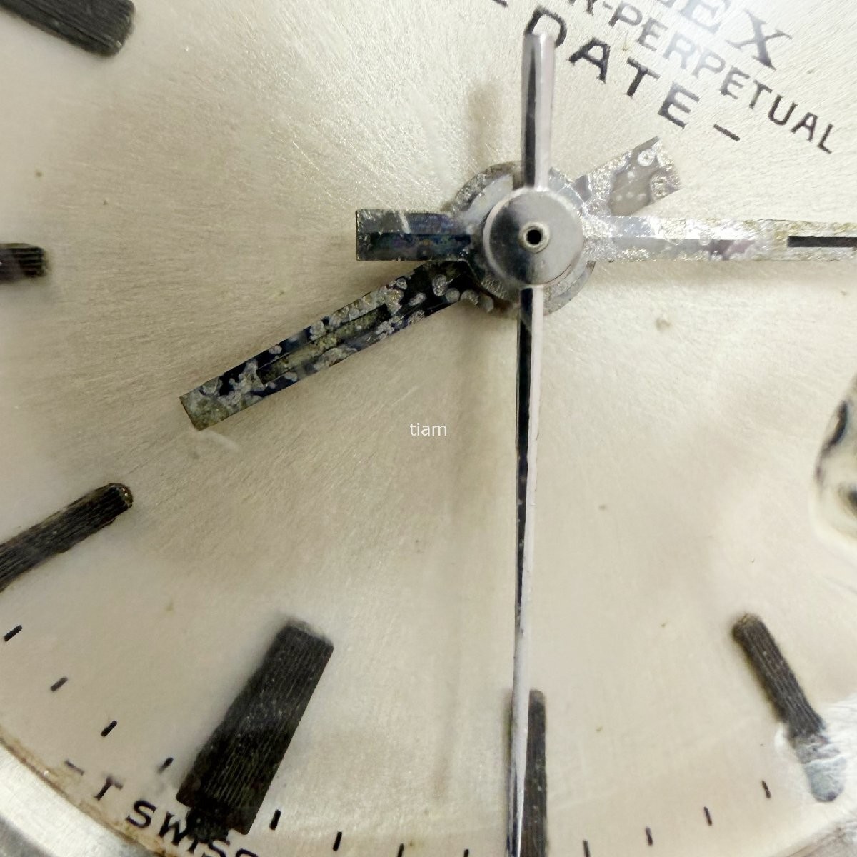 ROLEX 6517/4 Oyster Perpetual Date 1967 Automatic Silver White Gold SS